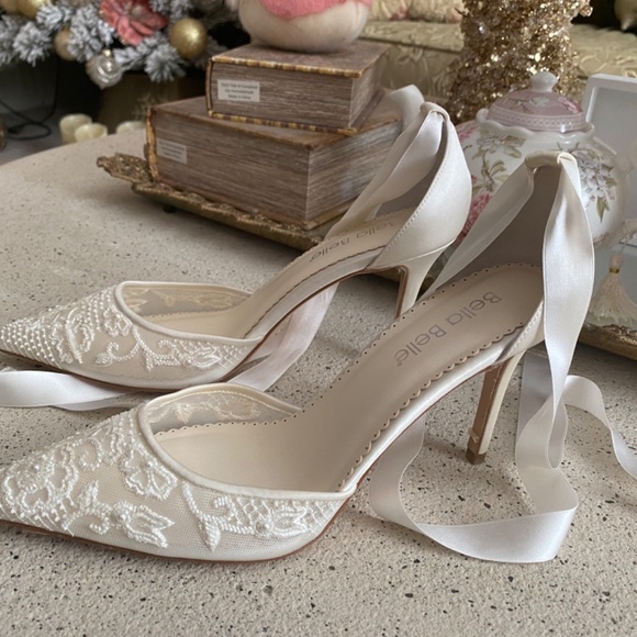 Bella Belle Penelope Ivory Wedding heels 8.5 M NWT - Picture 7 of 16